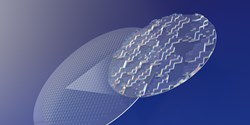 Ein Epoxidharzklebstoff als Aufdruckmaterial für Nanostrukturen auf einem Glaswafer  (Bild: Panacol)
